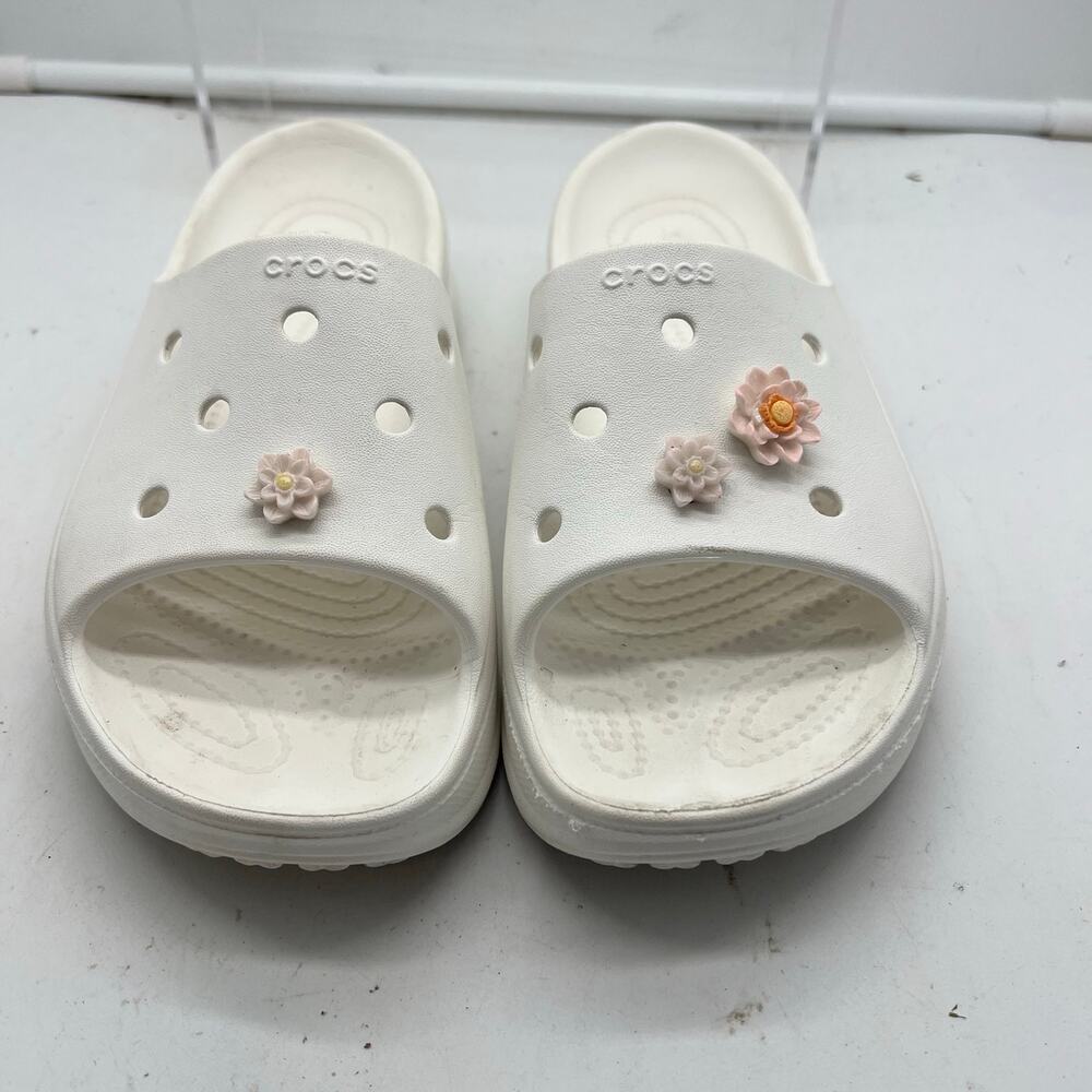Crocs Sandals Womens 8 Bae Slide Platform White Slip On - Picture 4 of 7